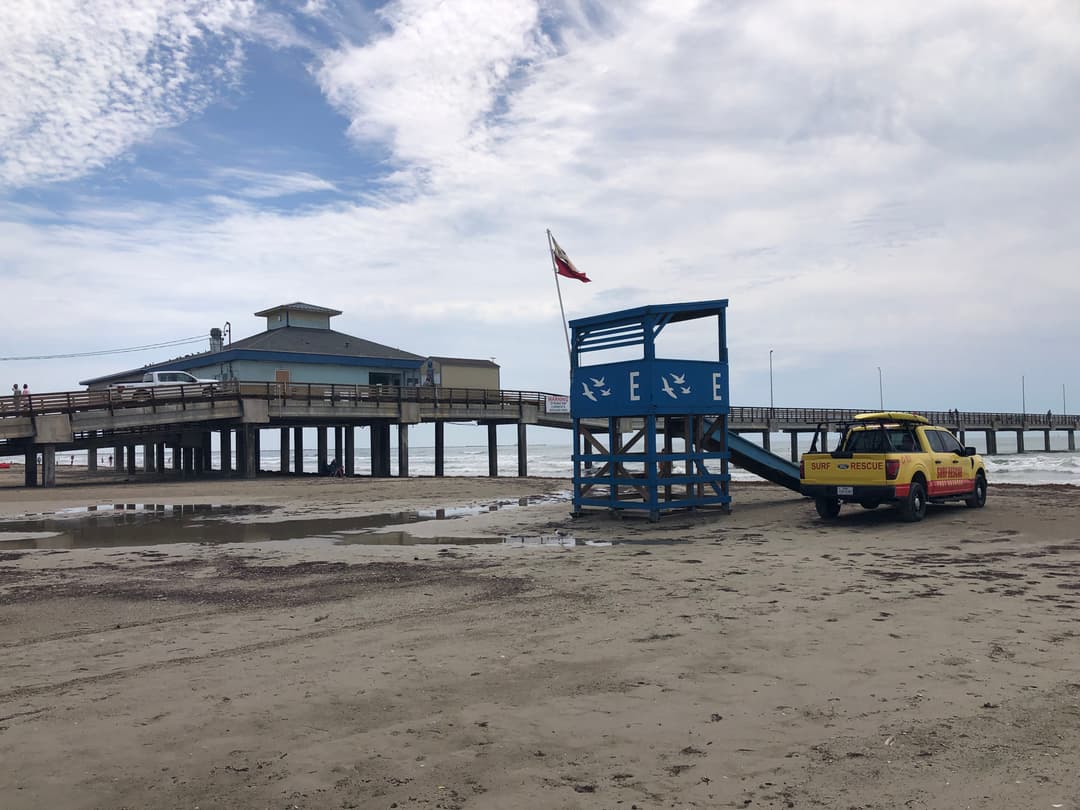 Horace Caldwell Pier Port Aransas fishing pier extending into the Gulf of Mexico