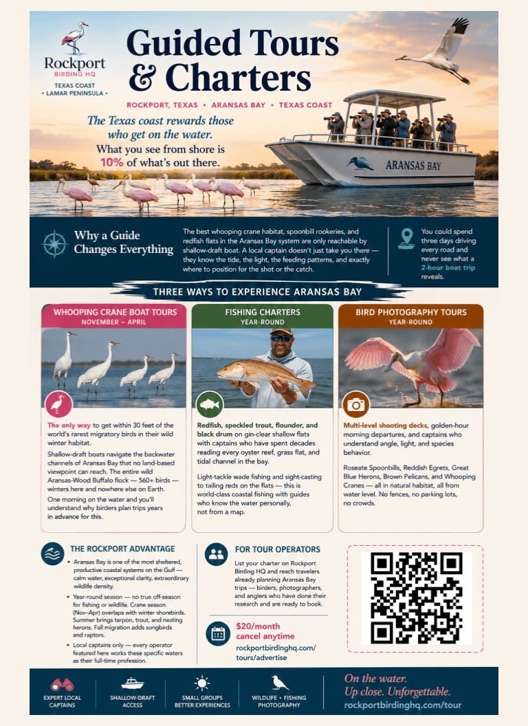 Guided tours and charters Rockport Texas Aransas Bay field guide