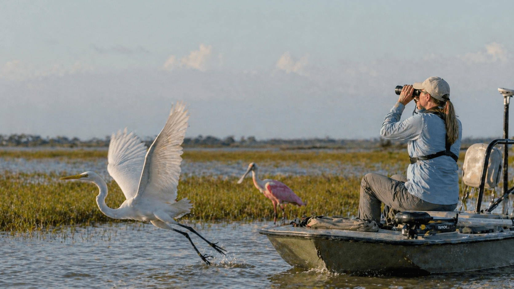 Birding boat tour on Aransas Bay Rockport Texas