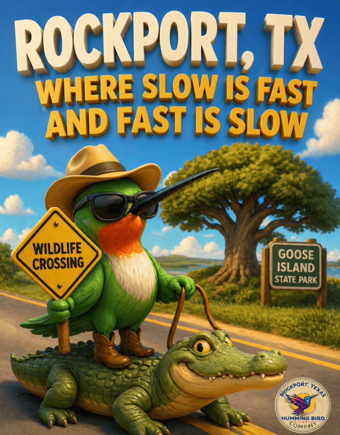 Rockport TX — Where Slow is Fast and Fast is Slow — Wildlife Crossing Goose Island