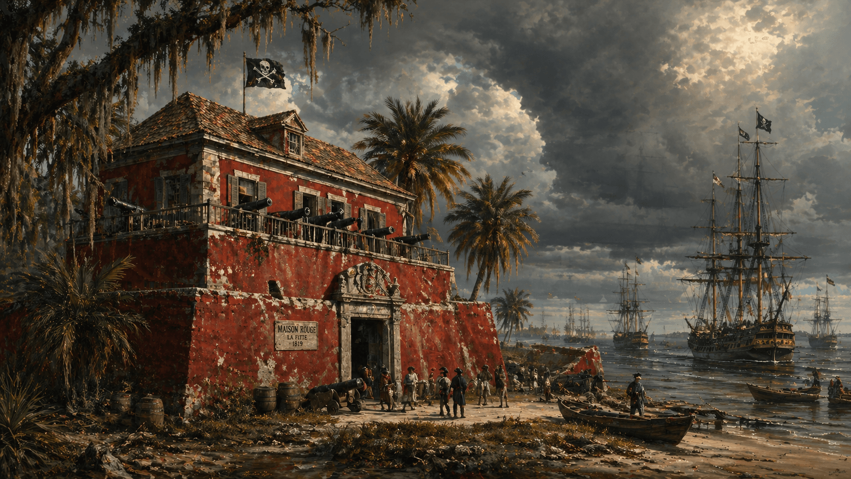 Maison Rouge — Jean Lafitte's red fortress at Campeche colony Galveston Texas