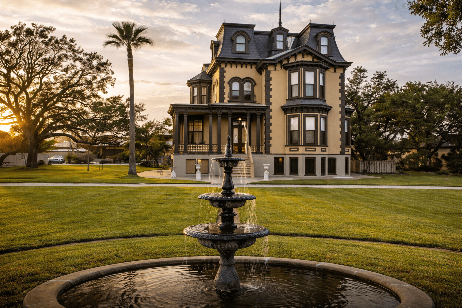 Fulton Mansion at golden hour — Rockport Texas
