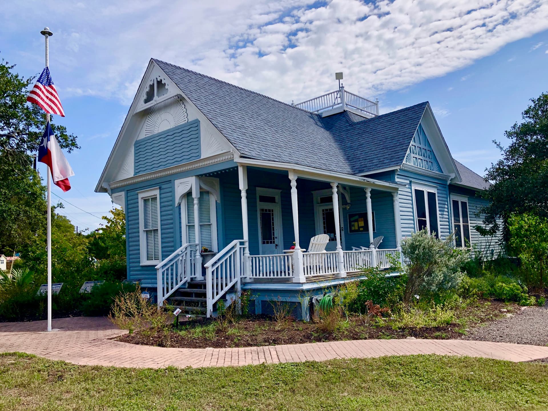 History Center for Aransas County — blue Victorian cottage exterior
