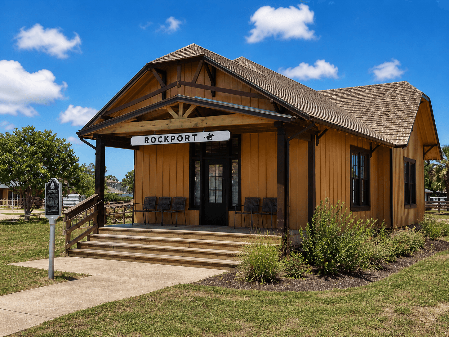 Rockport Railroad Depot — restored historic depot building