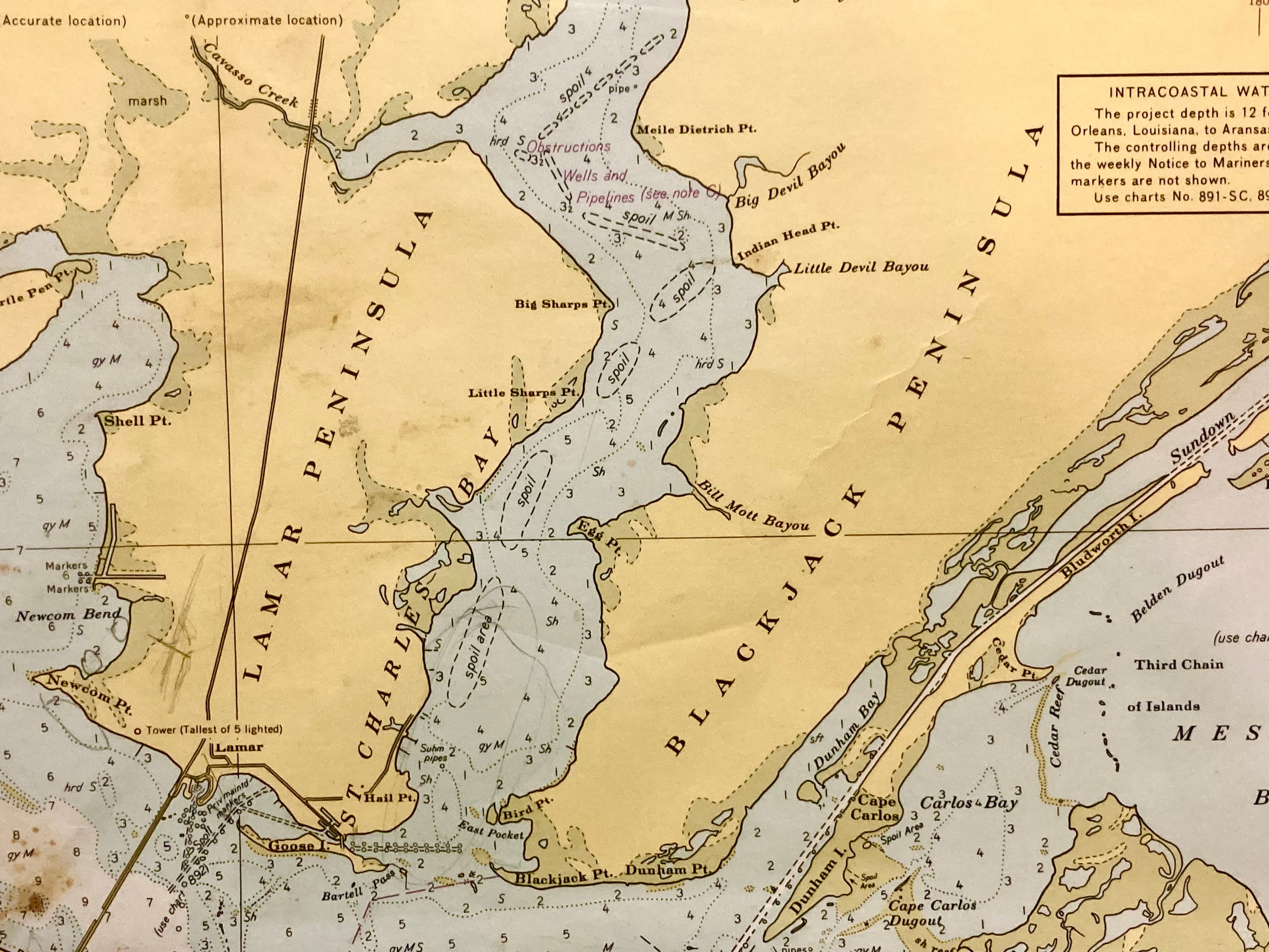 Black Jack Peninsula, 1970 — published by the U.S. Department of Commerce, Environmental Science Services Administration, Coast & Geodetic Survey. Mercator projection, scale 1:80,000, Matagorda Light to Aransas Pass. The 'Oystercatcher Point' the 1989 guide describes appears here as Rattlesnake Point — the name locals always used.