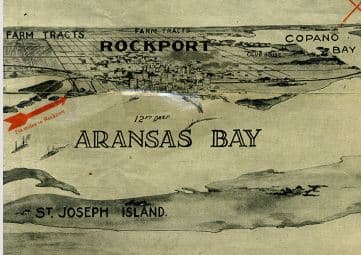 Historical bird's-eye map of Rockport, Texas