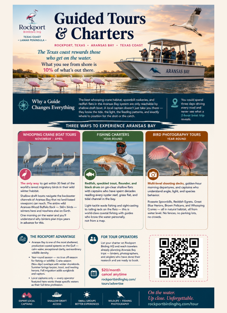 Guided tours and charters Rockport Texas Aransas Bay field guide