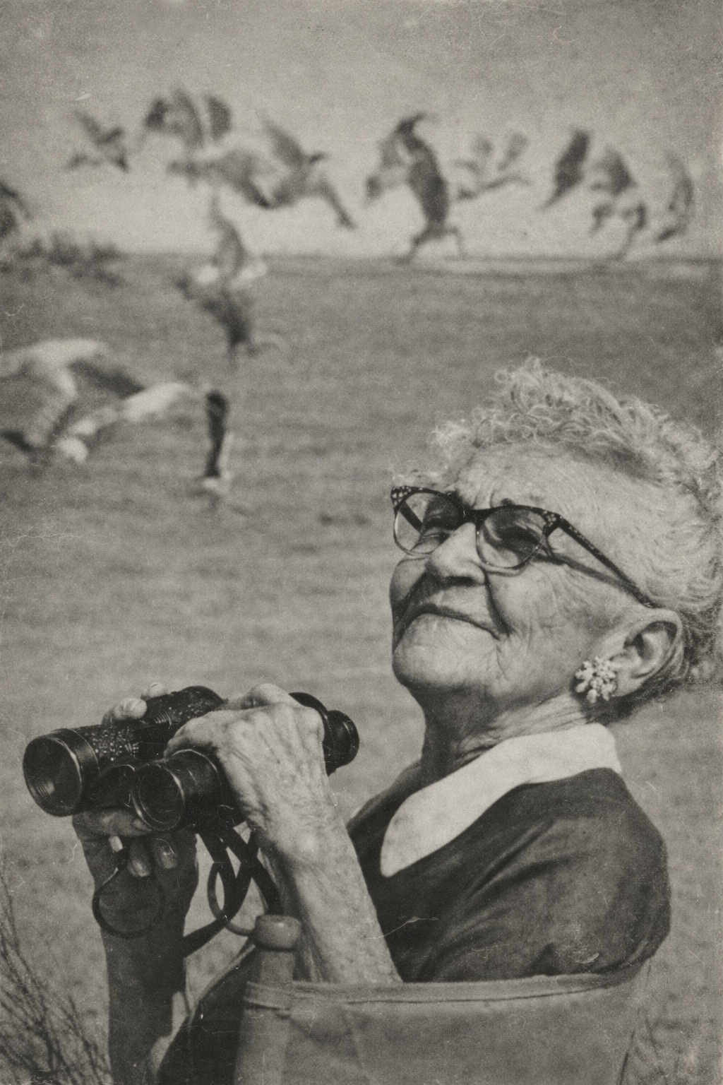Connie Hagar watching birds Rockport Texas
