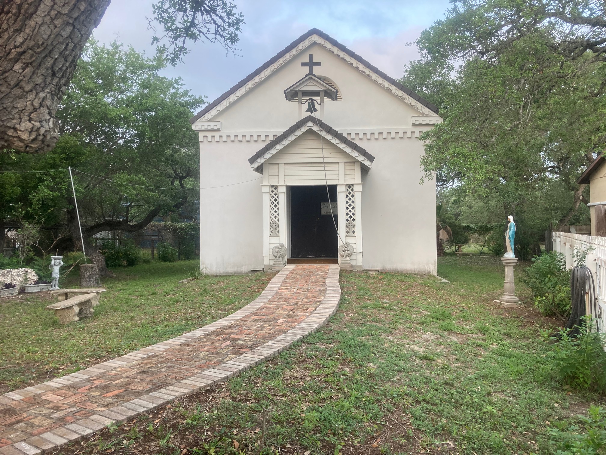 Stella Maris Chapel — oldest structure in Aransas County, built 1854 with shellcrete. Mass is still held here today.