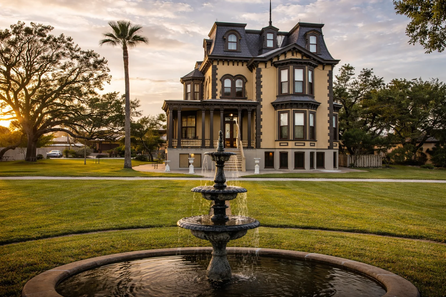 Fulton Mansion at golden hour — Rockport Texas
