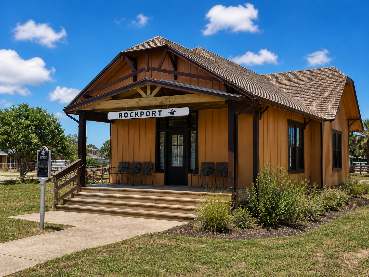 Rockport Railroad Depot — restored historic depot building