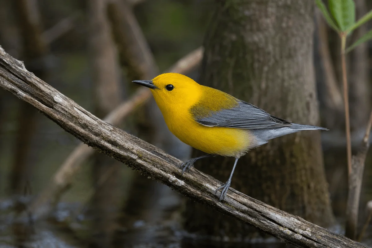 Prothonotary Warbler golden head Texas coast
