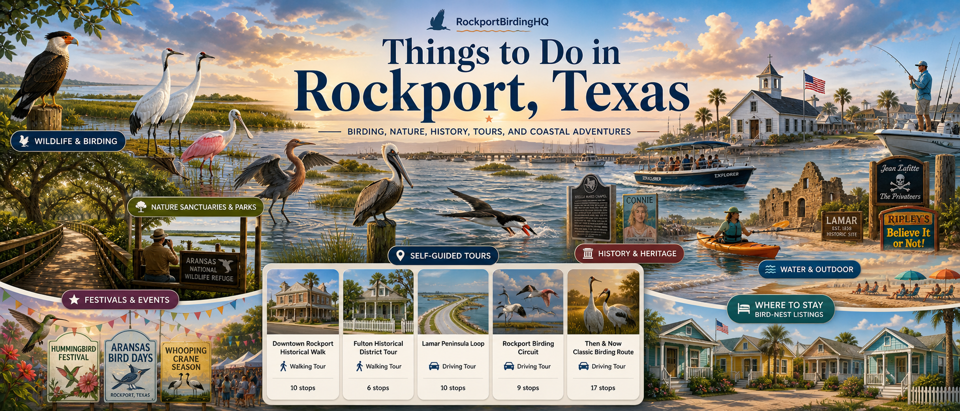 Things to Do in Rockport Texas — birding, nature, history, tours, and coastal adventures