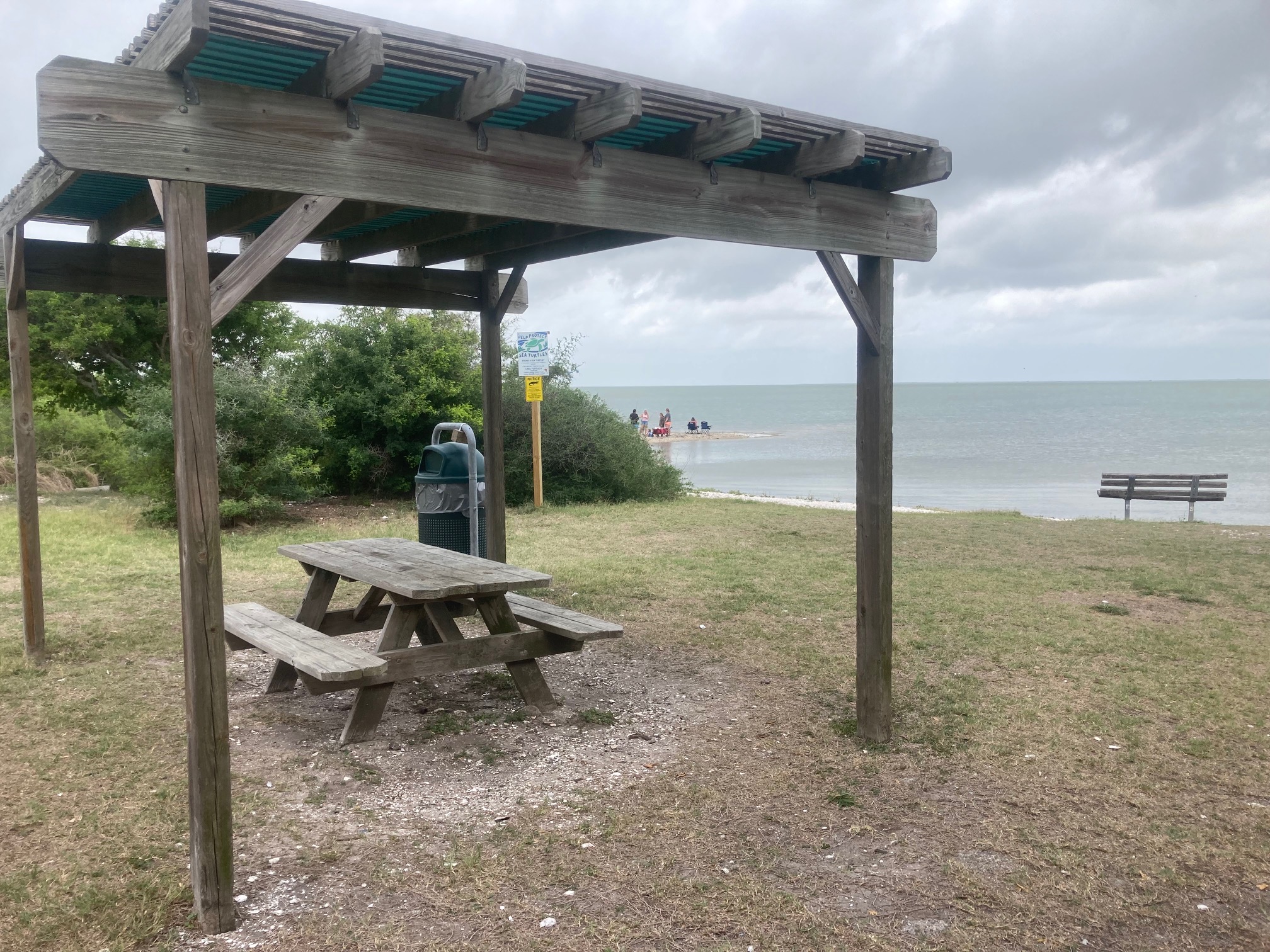 Howard Murph Memorial Park cabana and picnic area overlooking Aransas Bay